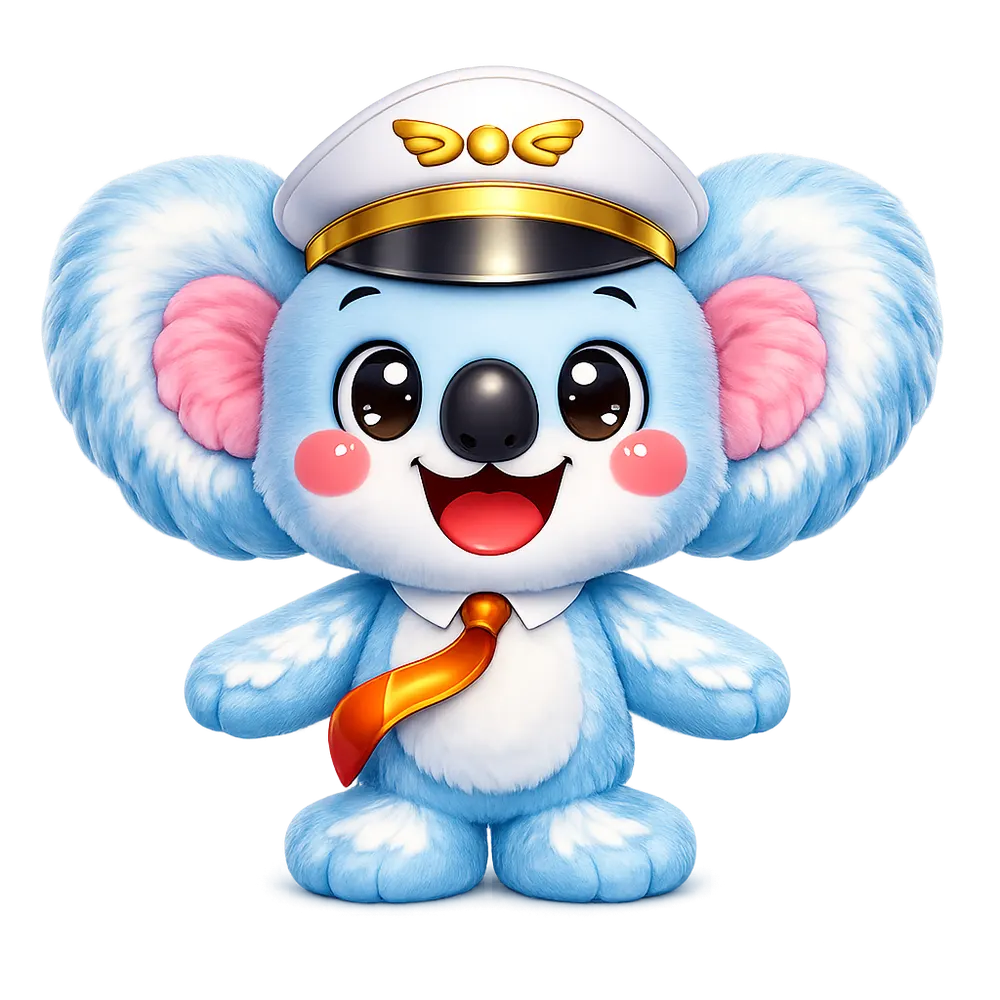 Captain Koko, the Playport Lounge pilot koala mascot