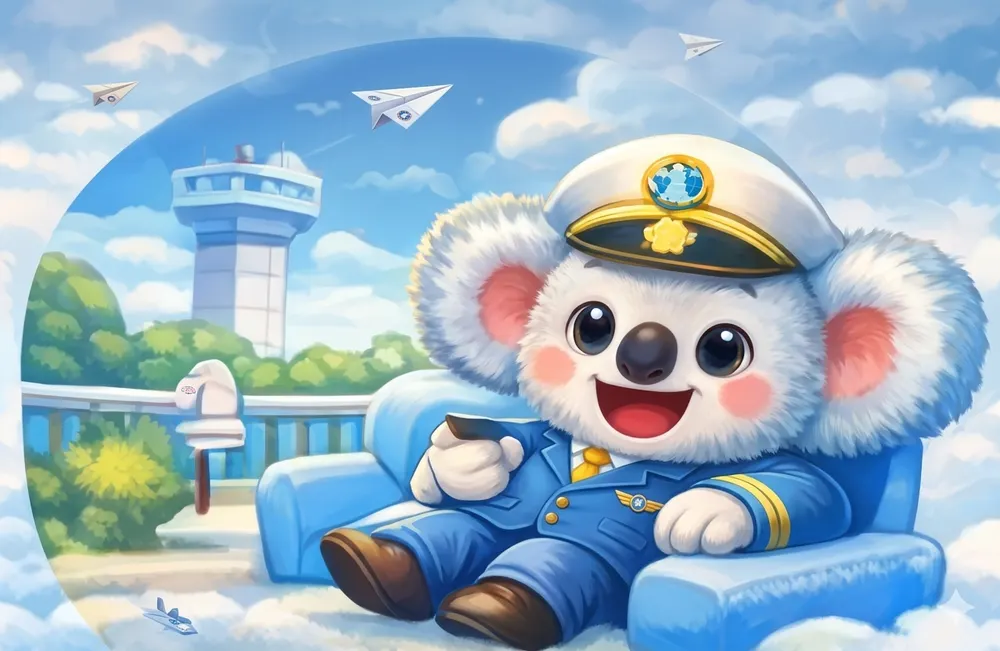 Captain Koko relaxing in a lounge chair, waiting for your message